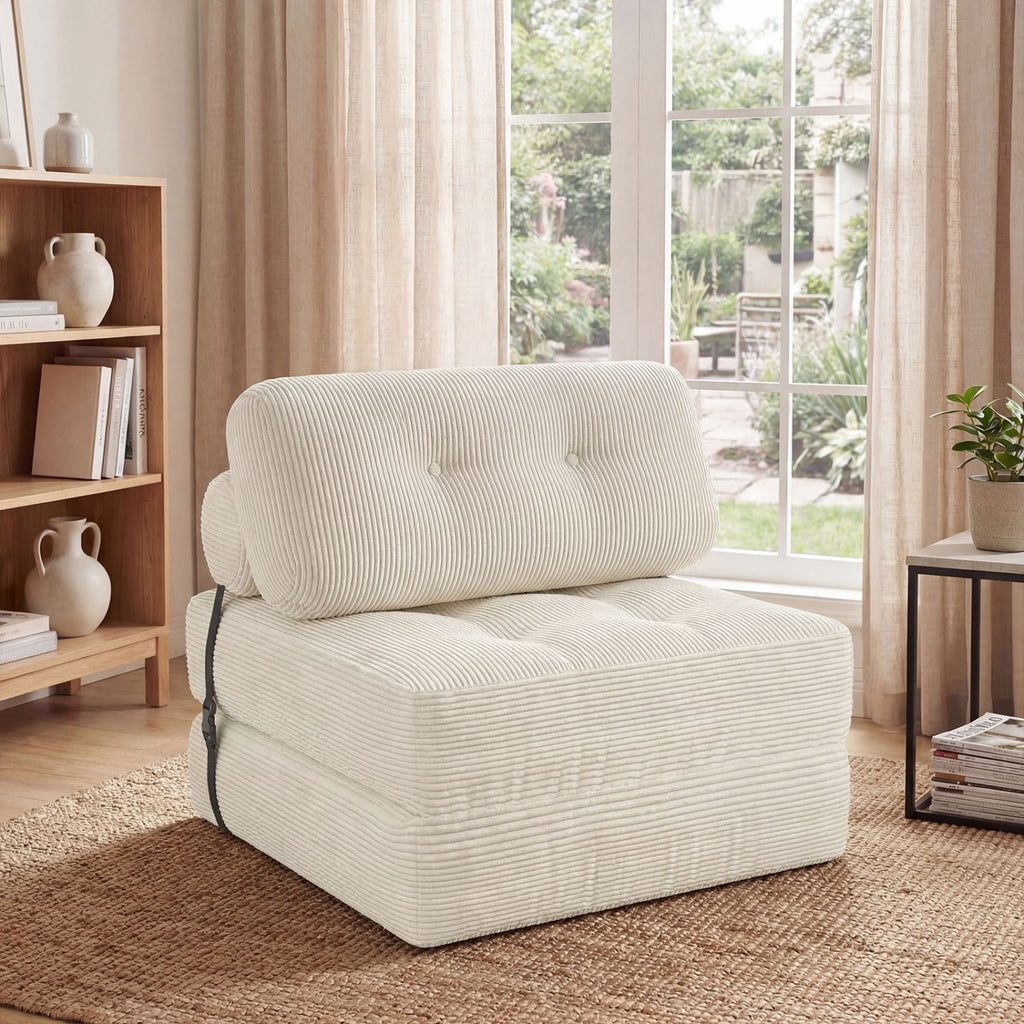 Folding Sofa Bed with Pillow and Back Support for Living Room