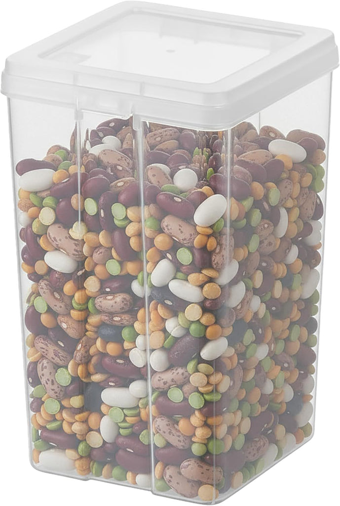 Food Storage Containers with Flip-Top Lid, 2.7 Qt - 6 Pack, Clear Stackable Food Containers for Kitchen & Pantry Organization, BPA-Free, Food Grade Plastic For Flour, Sugar, Dry Food, Grain