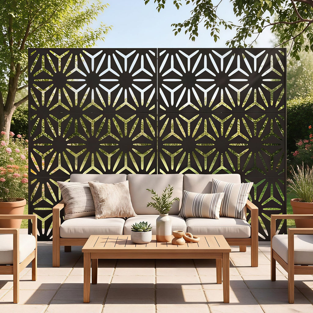 Freestanding Fence Panel 72'' Height X 48'' Width with Stand And Expansion Bolts for Home Garden Security And Privacy-Only one piece