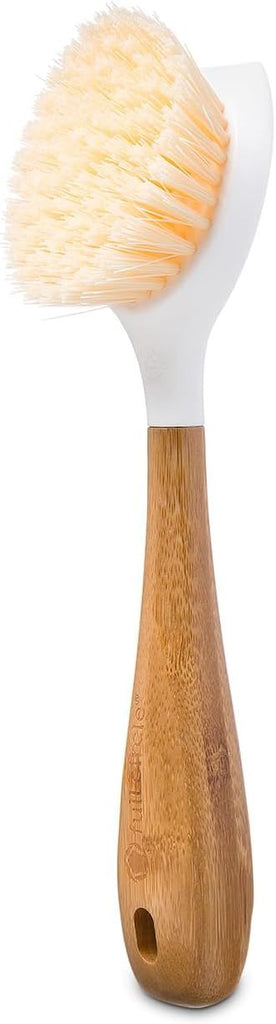 Full Circle Be Good - Bamboo Handle Dish Brush – Sustainable Kitchen Cleaning with Tough Bristles - Natural Dish Scrubber, Nonstick & Cast Iron Cleaner - Long Handle Brush for Dishes, Pots, and Pans