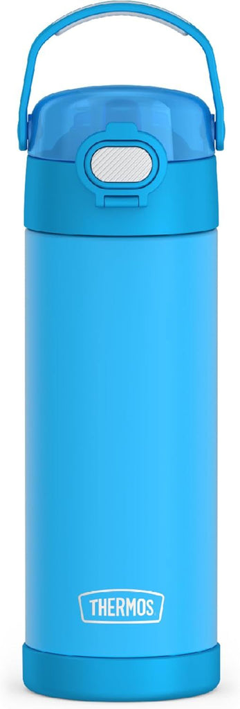 FUNTAINER 16 Ounce Stainless Steel Vacuum Insulated Bottle with Wide Spout Lid, Electric Blue
