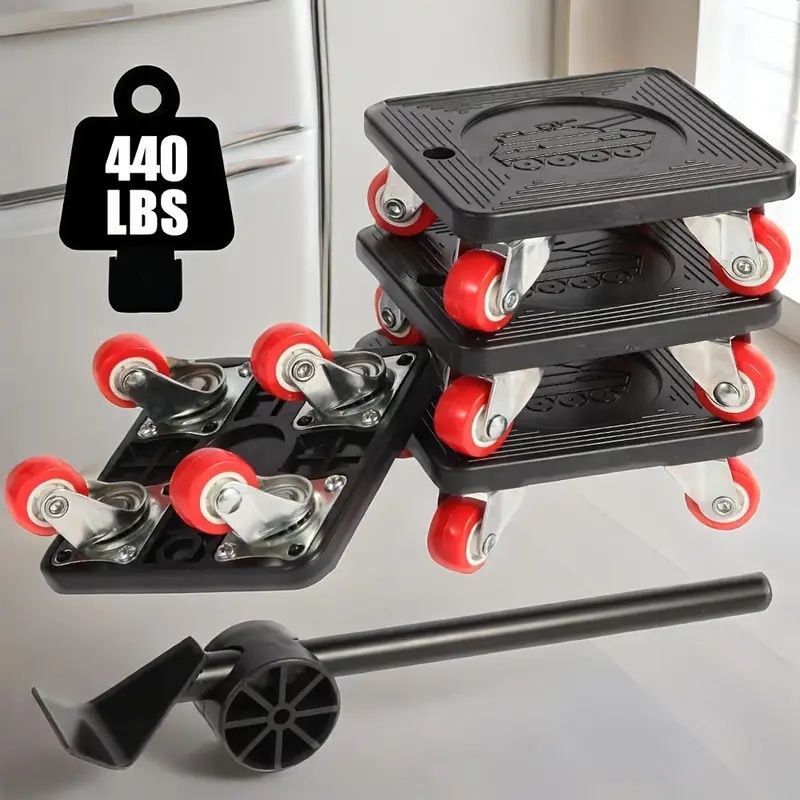 Furniture Mover with Wheels And Furniture Lifter Kit, 360° Swivel Wheel Furniture Cart, 881 Lb. Capacity for Moving Heavy Furniture, Refrigerators, Sofas, Cabinets