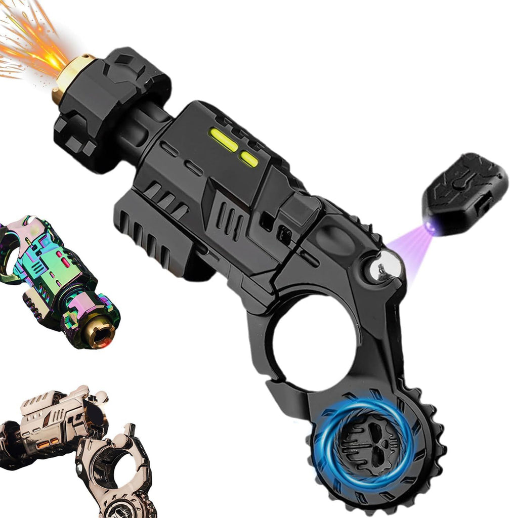 Futuristic Stress Relief Fidget Toy, Alloy Metal Decompression Toy, Black, Gray, Multicolor Options, 4.72 Inch, EDC Anxiety Relief Gadget (Black)