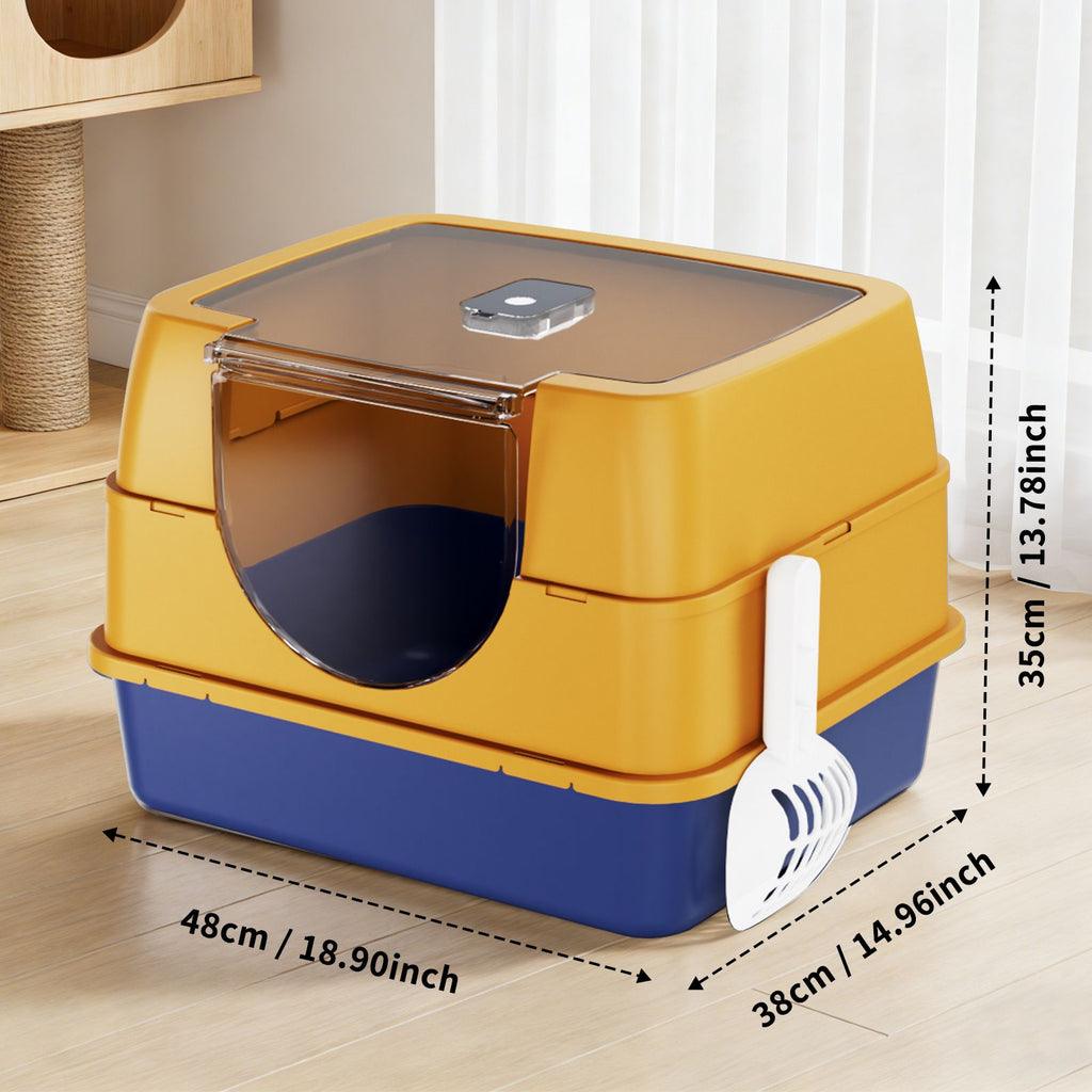 Galaxy fully enclosed cat litter box, hooded cat litter box, non stick and never smelly, durable, suitable for multiple cats