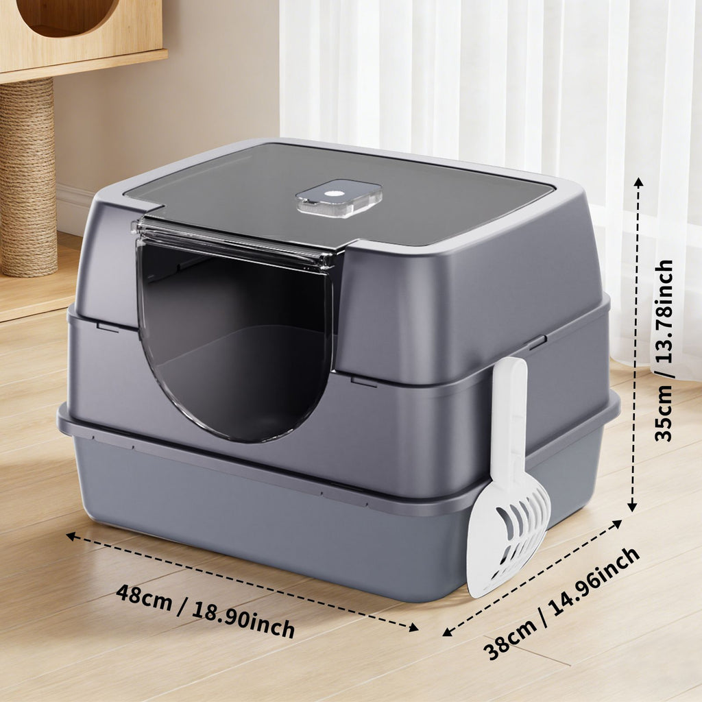 Galaxy fully enclosed cat litter box, hooded cat litter box, non stick and never smelly, durable, suitable for multiple cats