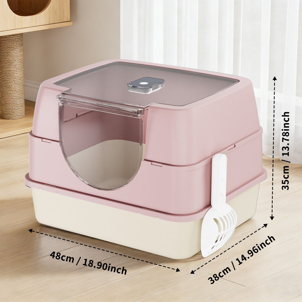 Galaxy fully enclosed cat litter box, hooded cat litter box, non stick and never smelly, durable, suitable for multiple cats