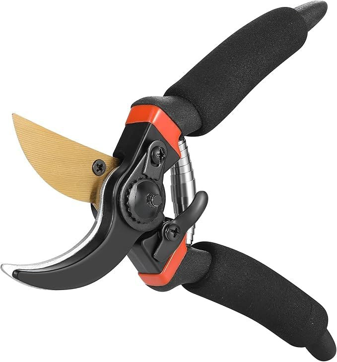 Garden Pruning Shears Stainless Steel Blades, Handheld Scissors Set with Gardening Gloves,Heavy Duty Garden Bypass Pruning Shears,Tree Trimmers Secateurs, Hand Pruner