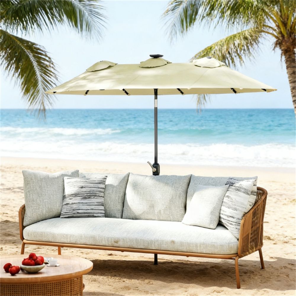 Garden umbrella, outdoor umbrella, sun umbrella, Cream White