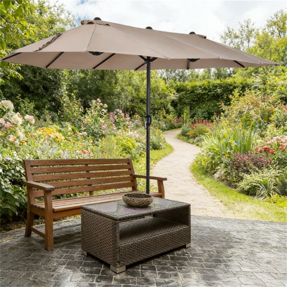 Garden umbrella, outdoor umbrella, sunshade umbrella, Tan (without base)