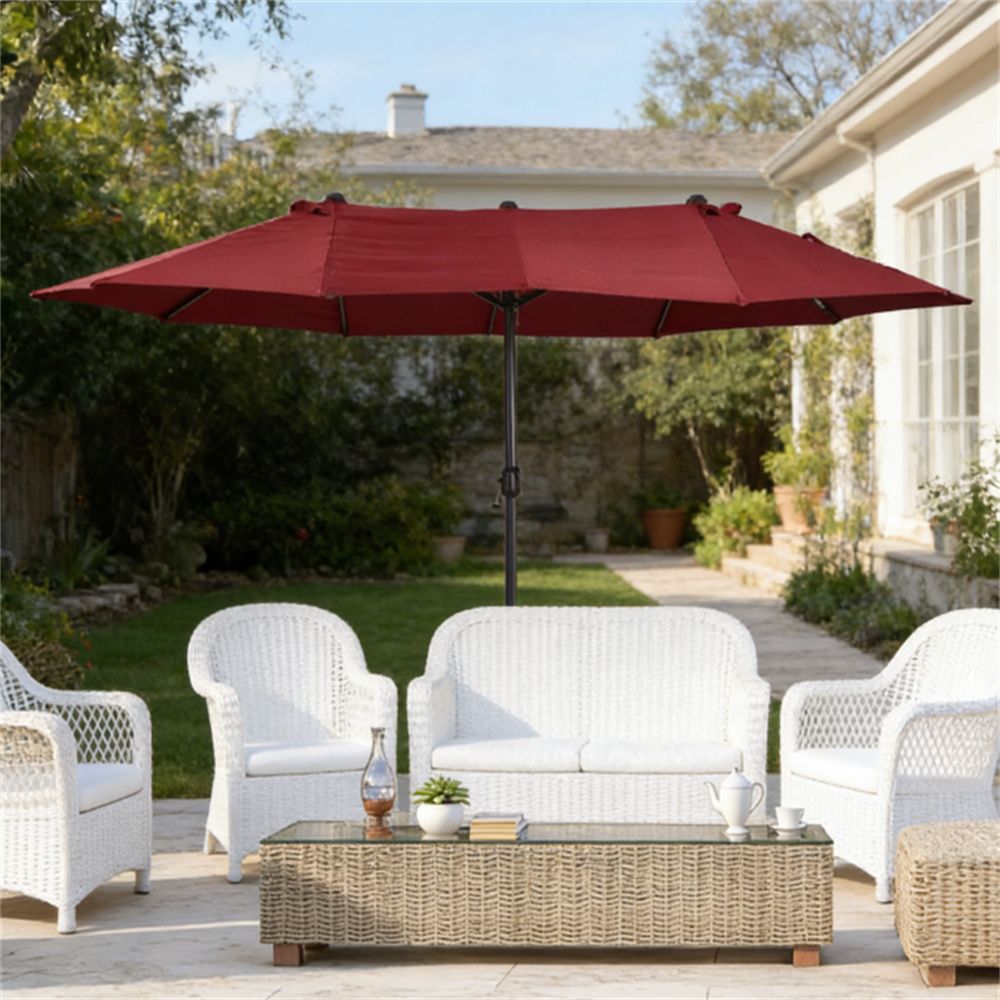 Garden umbrella, outdoor umbrella, sunshade umbrella, wine red (without base)