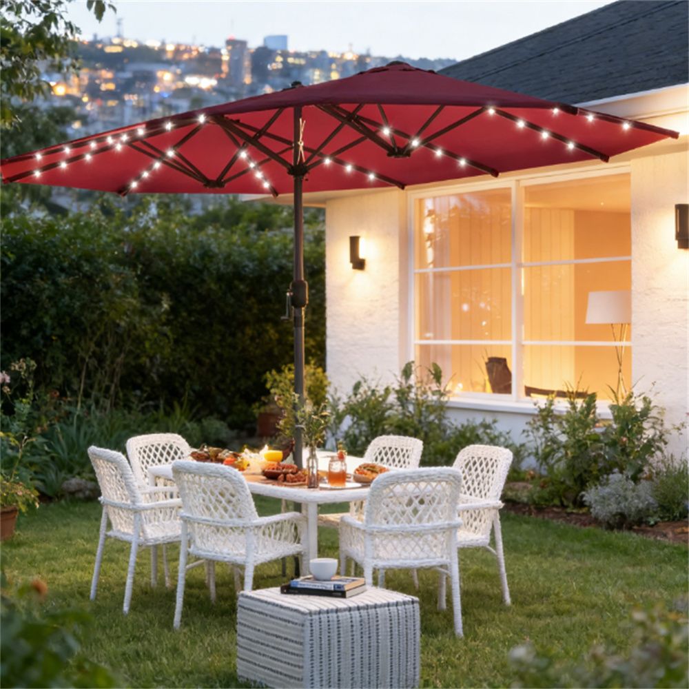 Garden Umbrella, Sunshade Umbrella, Outdoor Umbrella, Terrace Umbrella,Wine Red