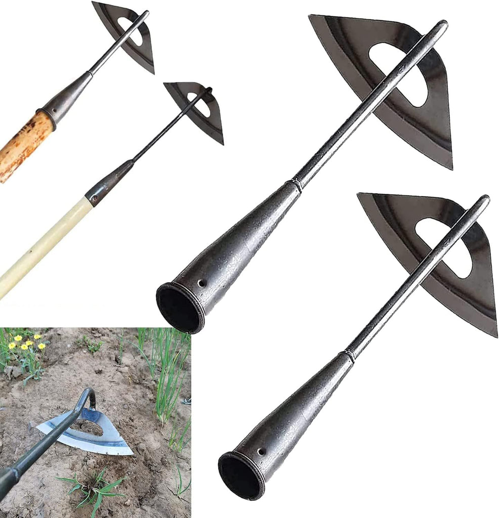 Gardening Tools Hollow Hoe, All-Steel Hardened Hollow Hoe, Sharp Edge Garden Weeding Tools, Hoe Garden Tool Hand Shovel Weed Puller for Backyard Loosening Farm Planting Weeding (For Long Handle)