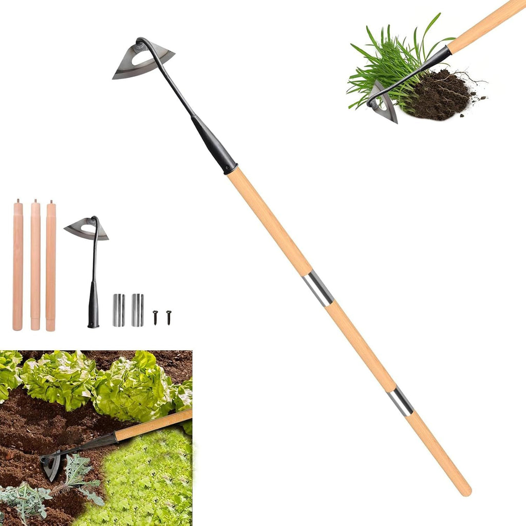 Gardening Tools Hollow Hoe, All-Steel Hardened Hollow Hoe, Sharp Edge Garden Weeding Tools, Hoe Garden Tool Hand Shovel Weed Puller for Backyard Loosening Farm Planting Weeding (For Long Handle)