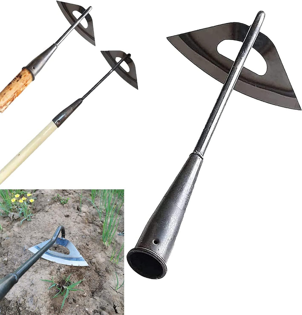 Gardening Tools Hollow Hoe, All-Steel Hardened Hollow Hoe, Sharp Edge Garden Weeding Tools, Hoe Garden Tool Hand Shovel Weed Puller for Backyard Loosening Farm Planting Weeding (For Long Handle)