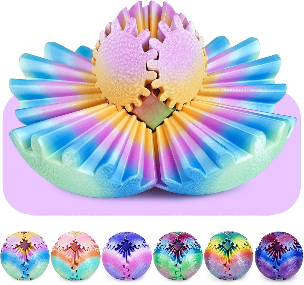 Gear Ball Fidget Toys for Kids Adults 3D Printed Stress Relief Gearsphere for Anxiety Office Desk Christmas Stoking Stuffers Easter Basket Fillers Birthday Gifts