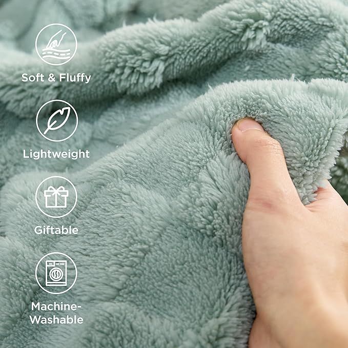 Gentle Soft  Throw Blanket for Couch  Checkered Fleece Blankets