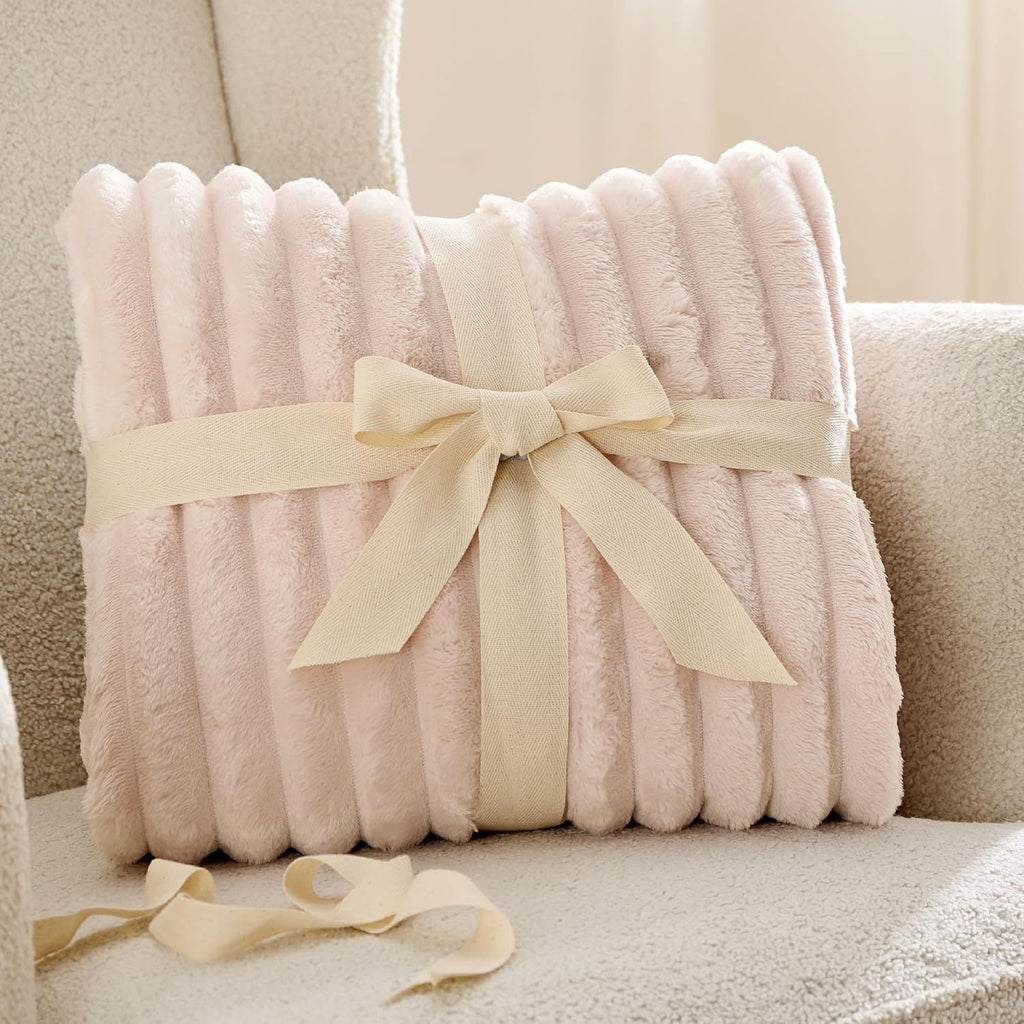 GentleSoft Pink Throw Blanket for Couch - Cozy Soft Blankets for Women, Cute Small Fleece Throws for Girls, Pink Halloween Christmas Decor Gifts for Home Room, Crystal Pink, 50x60 Inches