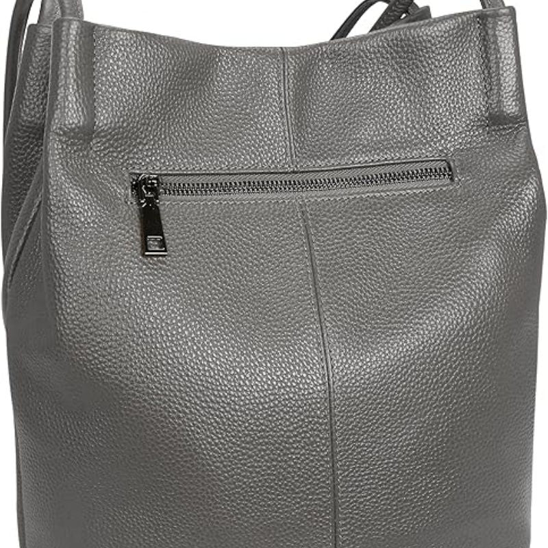 Genuine Leather Tote Bucket Bags Hobo Shoulder Bags Purse and Handbags for Women Trendy