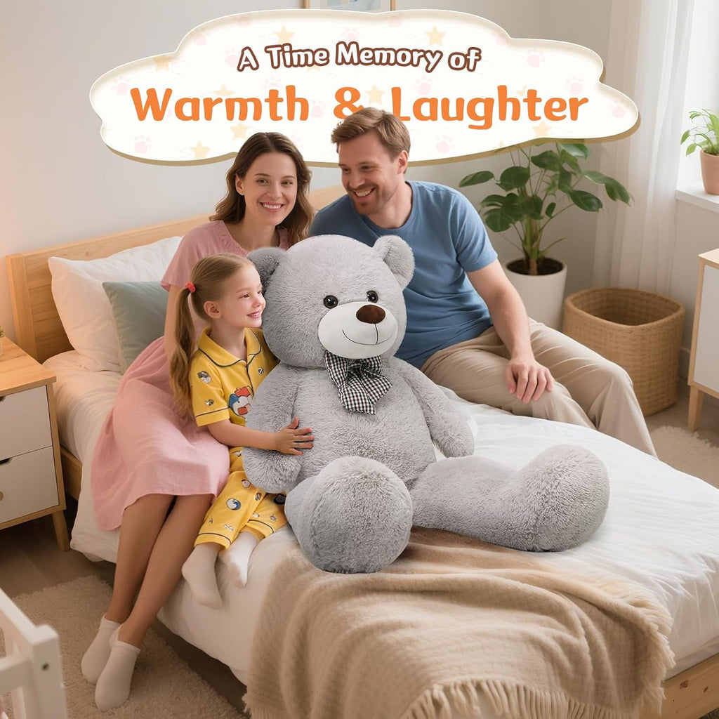 Giant Teddy Bear 4 Feet, 47inch Stuffed Animal Big Large Teddy Bear Plush, Classic Girlfriend Boyfriend Gift, Gray