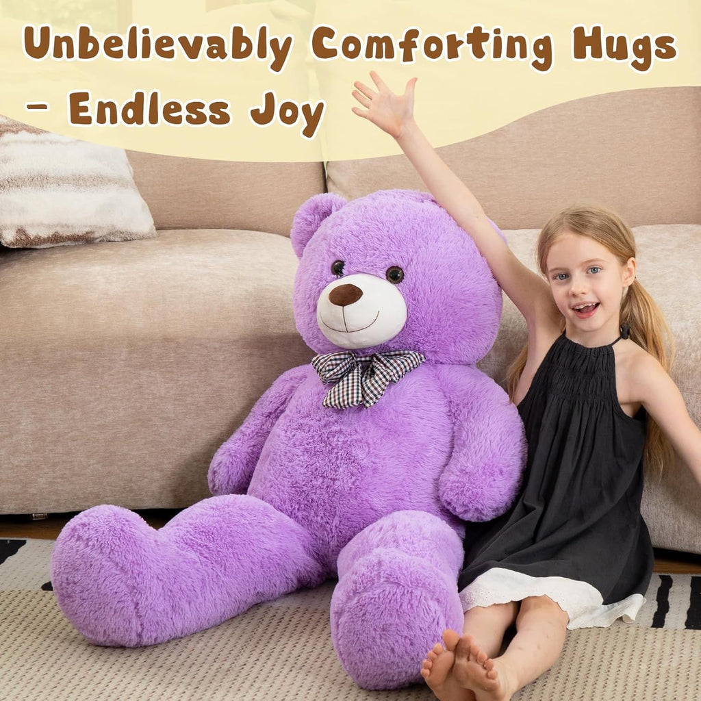 Giant Teddy Bear 4 Feet, 47inch Stuffed Animal Big Teddy Bear Plush, Classic Girlfriend Boyfriend Gift on Birthday, Violet
