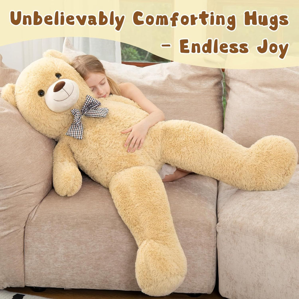 Giant Teddy Bear 4 Feet, Cute Big Teddy Bear Plush 47inch Stuffed Animal, Classic Girlfriend Boyfriend Gift Birthday Baby Shower Decorations, Brown