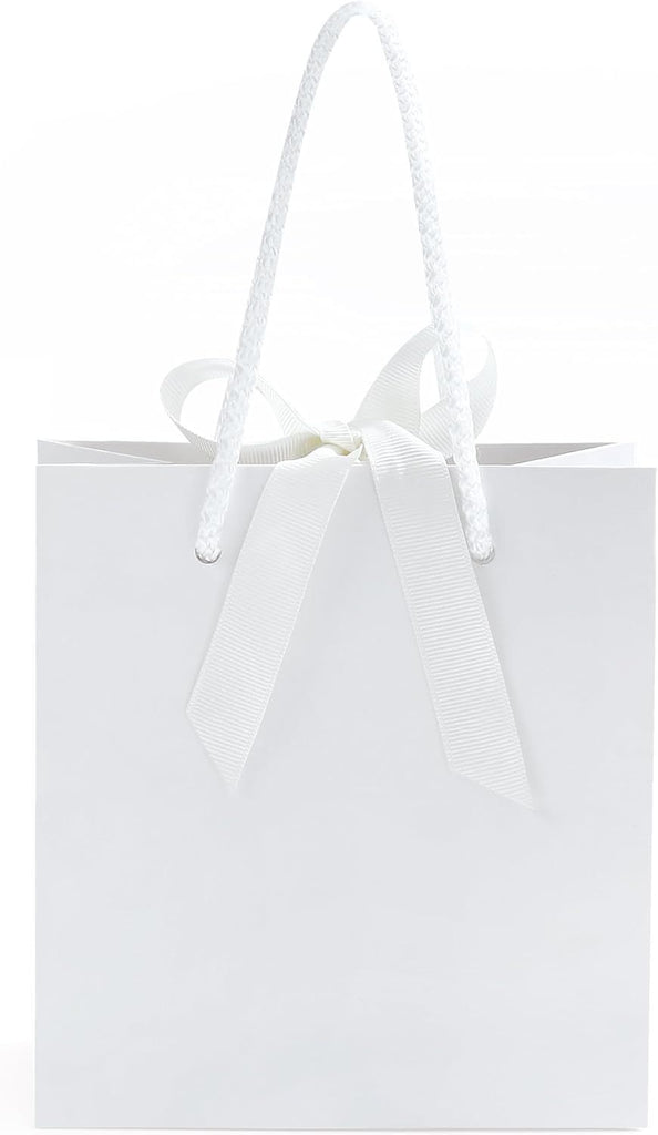Gift Bags with Ribbon Handles, Anti-scratch Gift Wrap Bags - 10 Pack, 5.5x2.8x5.9Inch Paper Bags for Small Business, Birthdays, Weddings, and Holidays