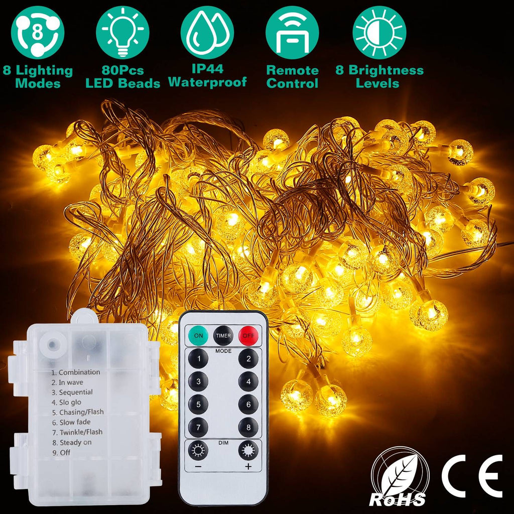 Globe String Lights Battery Powered Waterproof Decorative Fairy Lamp