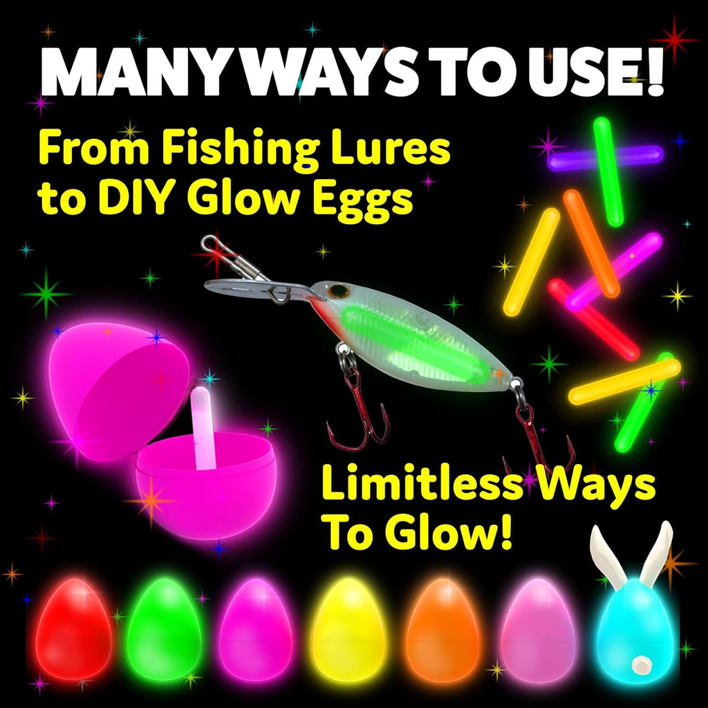 Glow Sticks 200 Pack Glow-in-the-Dark Small