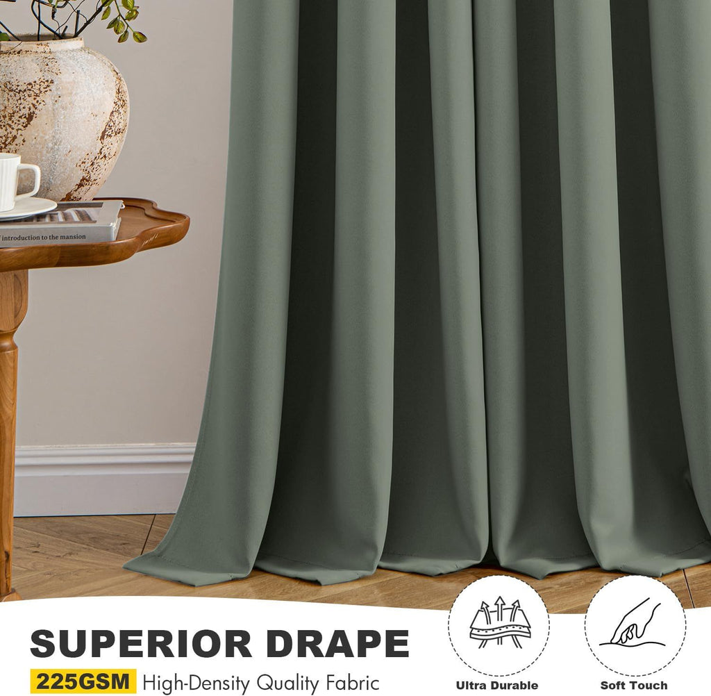 Gold Blackout Curtains for Bedroom Living Room 63 Inches Long 2 Panels, Thermal Insulated Room Darkening Drapes Solid Grommet Noise Reduction Light Blocking Window Treatments 40x63 Inch