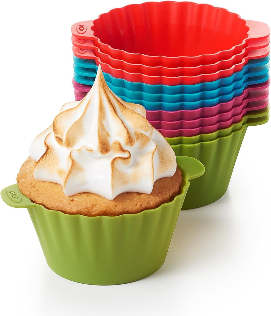 Good Grips Silicone Baking Cups, Pack of 12, Reusable, BPA-Free, Dishwasher Safe, Non-Stick, Food Grade, Cupcake Cups, Muffin Cups, Cupcake Liners, Muffin Liners