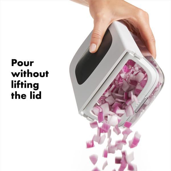 Good Grips Vegetable and Onion Chopper with Easy Pour Opening White