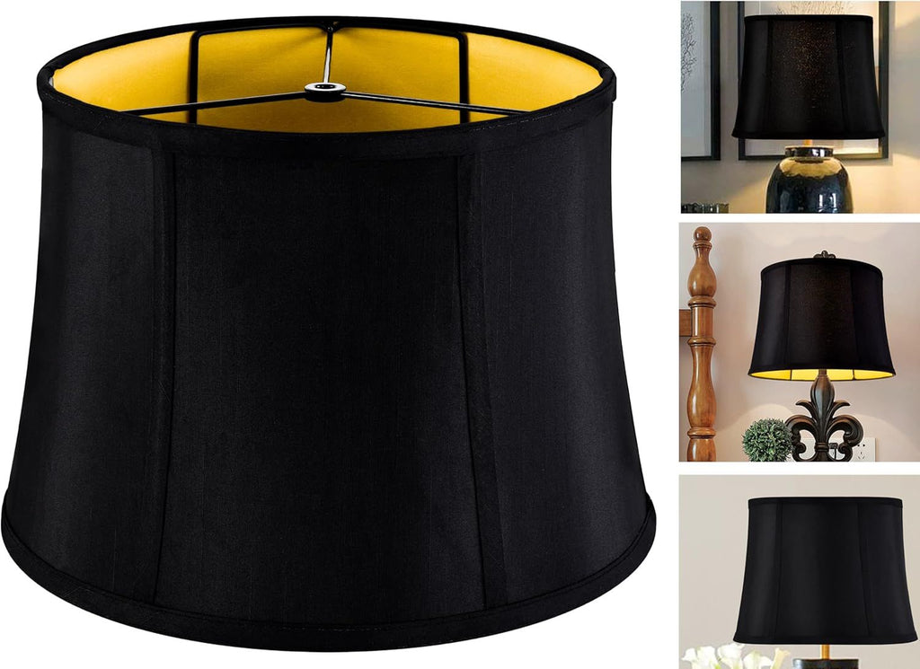 GOSO Medium Black Drum Lamp Shade for Table Lamps Floor Lamp
