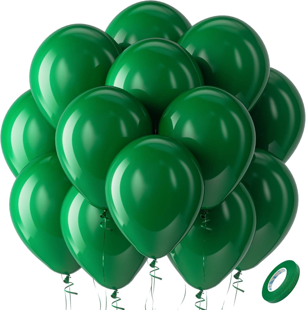 Green Balloons Latex Party Balloons - 100 Pack 12 inch Round Helium Balloons for Christmas Dark Green Themed Wedding Graduation Birthday Party Backdrop Decorations