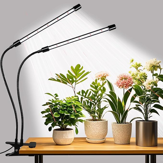 Grow Lights for Indoor Plants, Upgrade 84 LEDs Clip Plant Lights, Full Spectrum LED Plant Growing Lamps with Flexible Gooseneck, 3/9/12H Timer, 3 Spectral Modes, 10 Dimmable Levels (2 Head 1 pack)
3