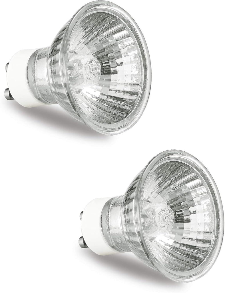 GU10 Halogen Bulb 120V 50W Halogen Light Bulbs for Candle Warmer Lamp, GU10+C, MR16 with Glass Cover, 2700K Warm White, Dimmable, Pack of 2