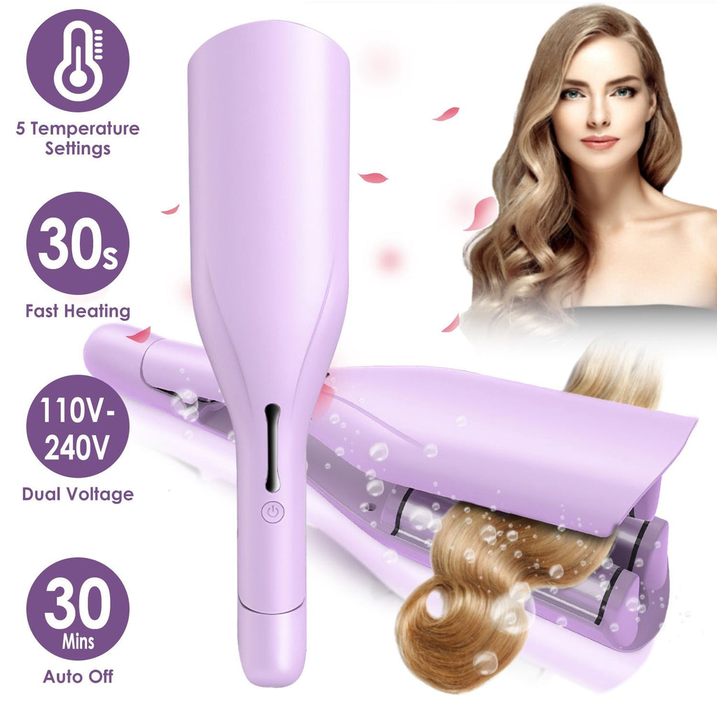 Hair Iron Curling Waver with Ceramic 1.41inch Barrel Ions Deep Hair Curler Dual Voltage Anti-Scald Hair Curling Wand Hair Crimper with 5 Temperature Auto Off 30S Fast Heating GPCT5302