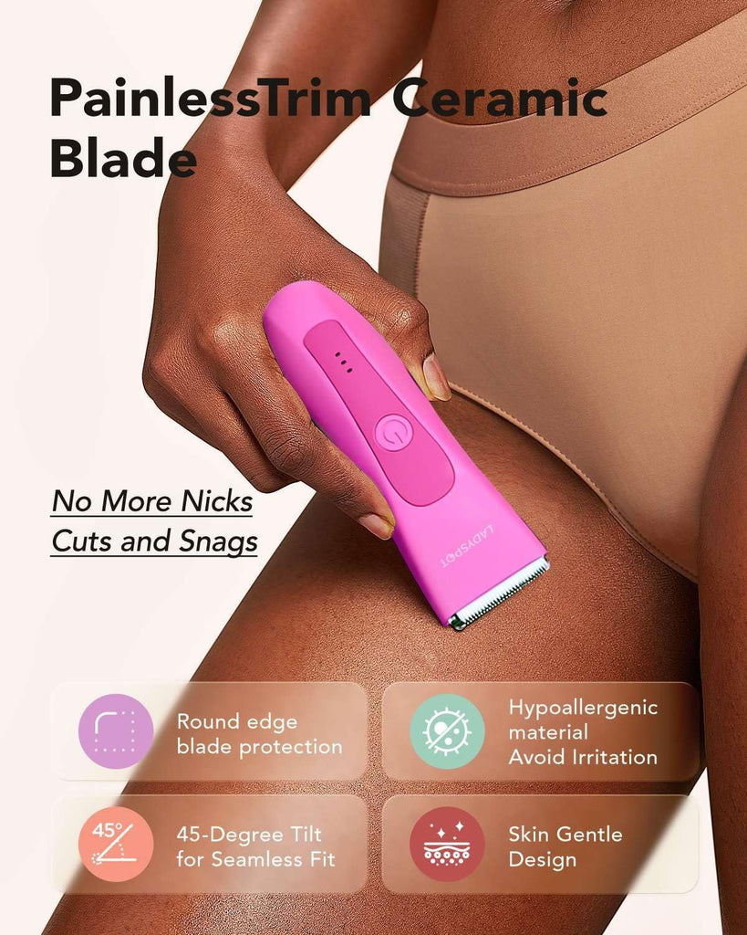 Hair Shaver for Women, Shaving Sets with 3 Gurad and Replaceable Ceramic Blade Heads, No Nick, No Cut, No Razor Burn, Waterproof Wet/Dry, 90 Minutes Shaving (Women-Rosered-Version)