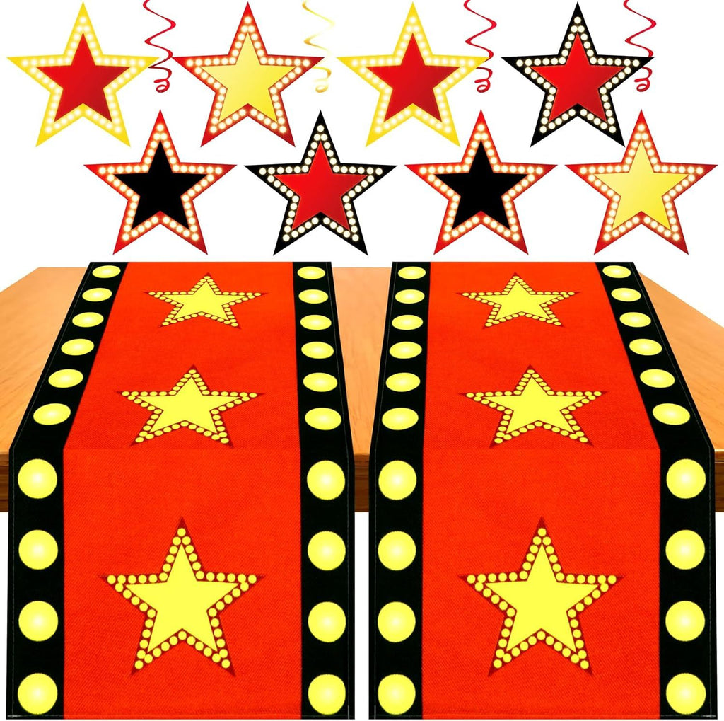 Halloween Movie Night Party Decorations Star Table Runner Hanging Swirls