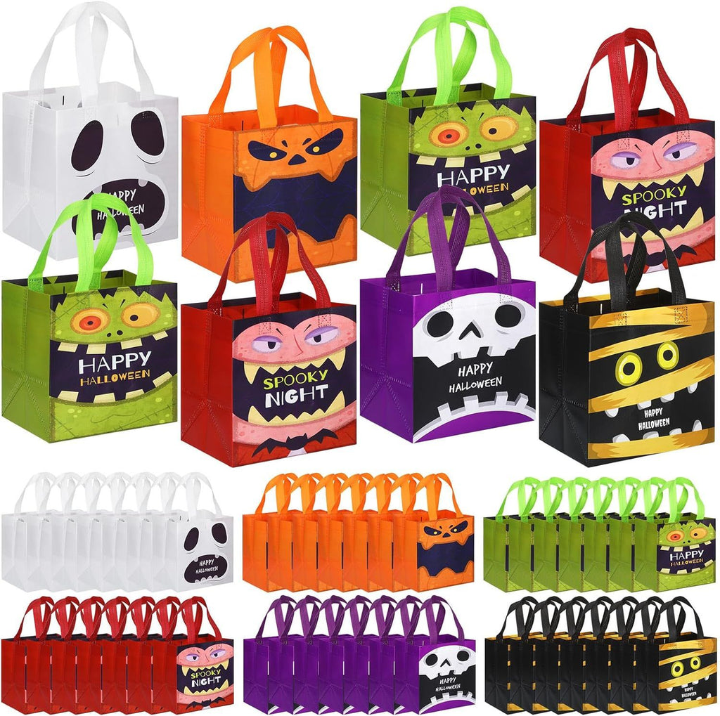 Halloween Tote Bags Bulk Treat Gift Candy Handles Multifunctional Non Woven for Halloween Party Give Away