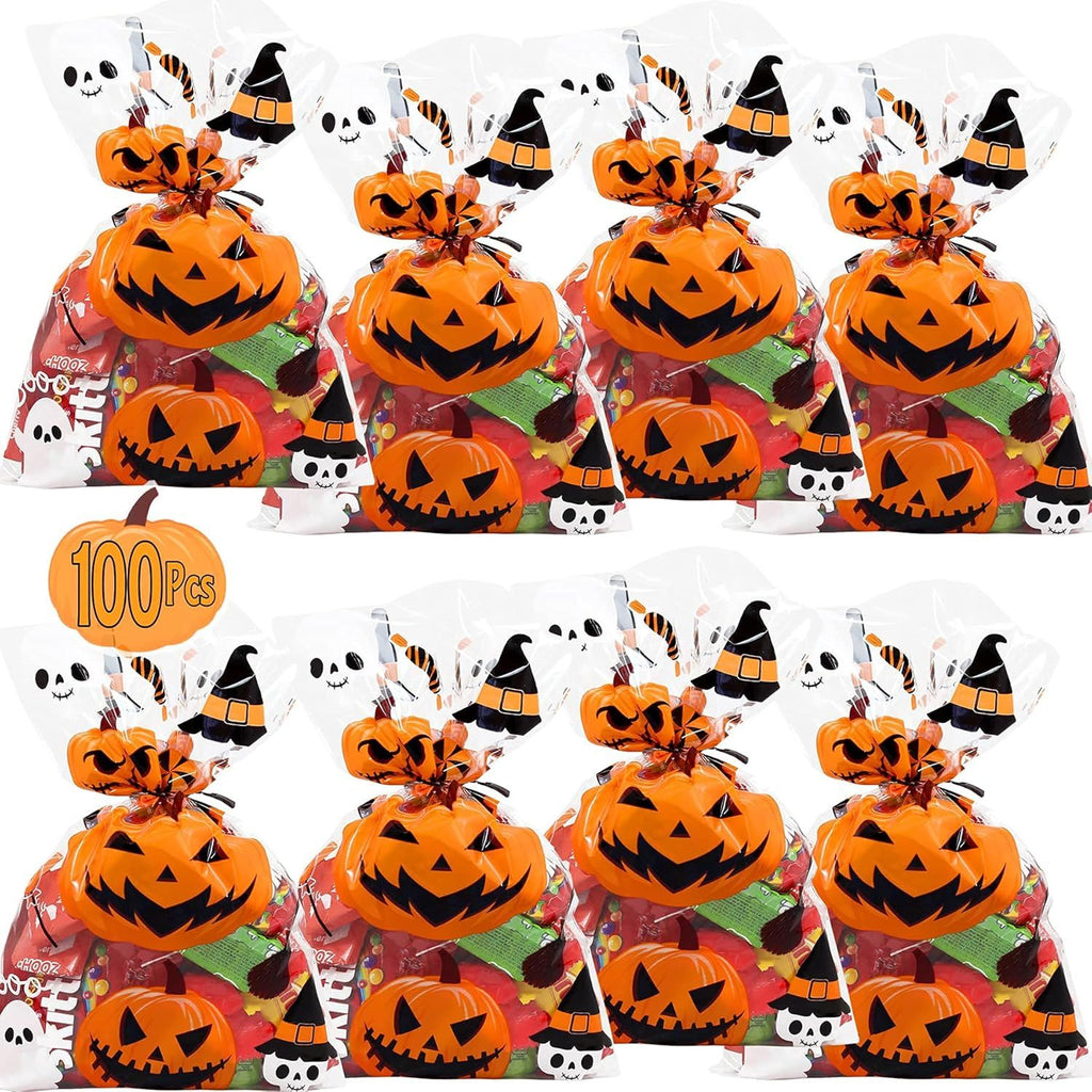 Halloween Treat Bags  100 pcs (6' x 9' Inch) 2.5 Mil Crystal Clear