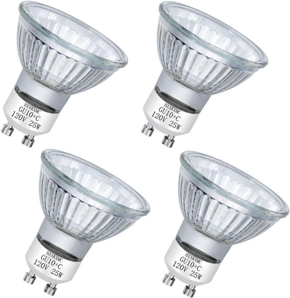 Halogen Bulb 25W NP5 Candle Warmer ETC Replacement Light Bulb (4 Pack) Halogen GU10 120V for Wax Melt, Tart Burner, Recessed, Track Lighting, MR16 JDR with Glass Cover, Dimmable, Warm White 2700K