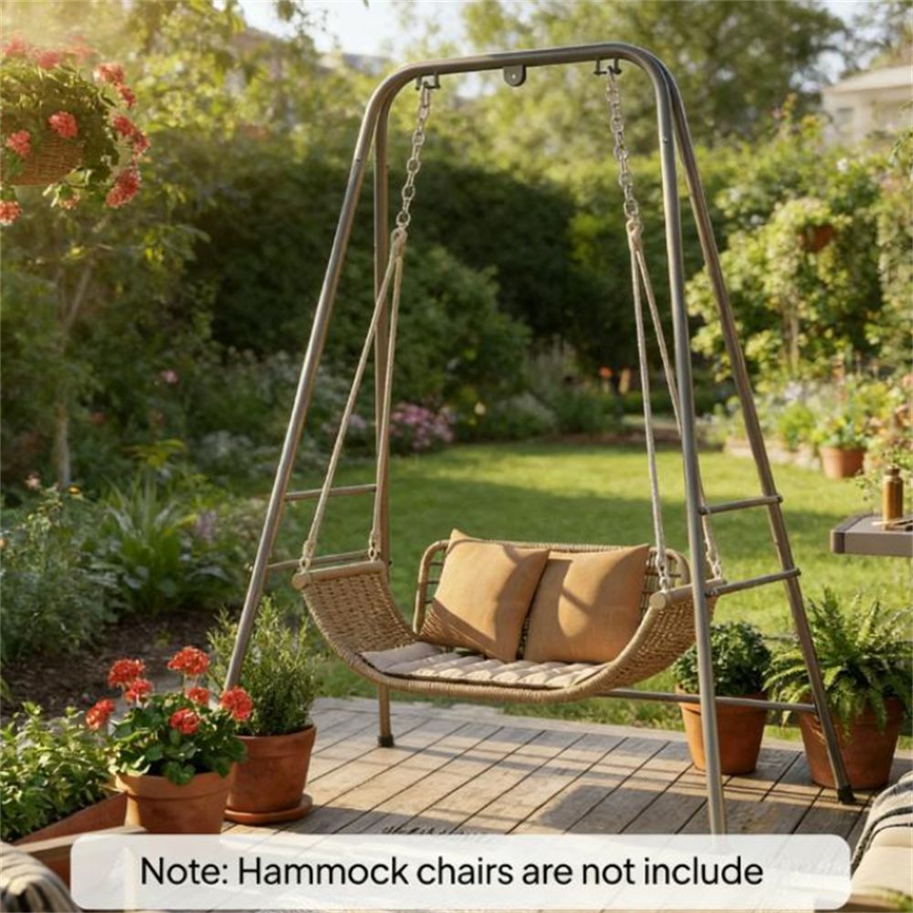 Hammock chair frame, outdoor swing frame, supporting hammock, gray