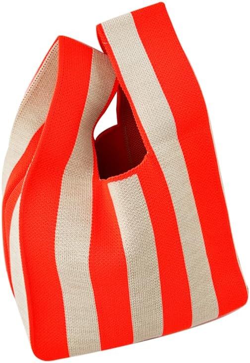 Handbag Women's Knitted Wool Bucket Bag  Versatile Handbag Casual Tote Bag Box Rice Bag