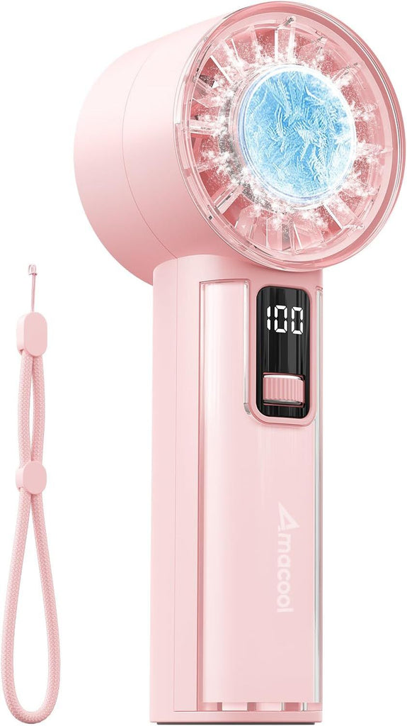 Handheld Fan with Ice Cooler, Mothers Day Gifts for Mom Her Women Girl, Mini Portable Cooling Fan, Small Yet Powerful, Personal Hand Fans for Travel Essentials Beach Makeup Must Have