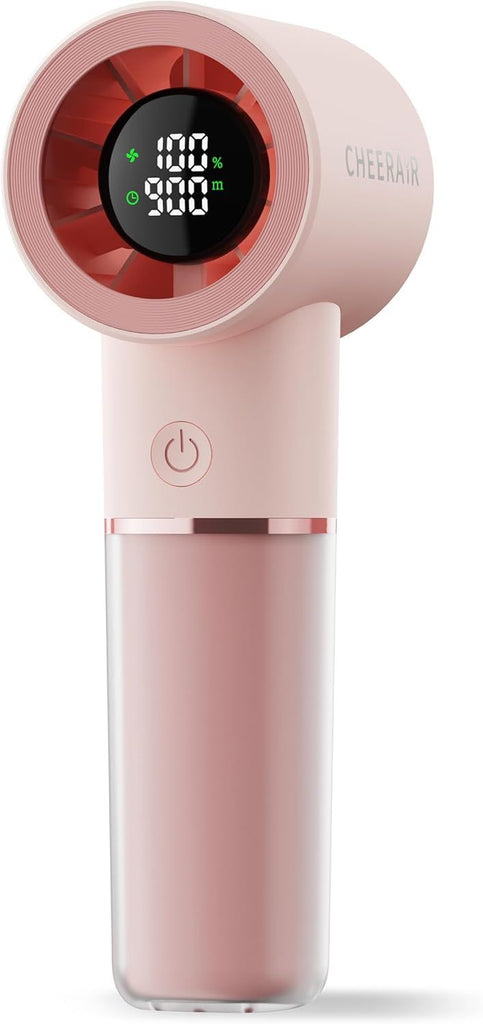 Handheld Portable Fan, 6-Speed Powerful Mini Personal Fan, Rechargeable 5000mAh Battery with Up to 15 Hours Runtime, Pocket Turbo Fan with Smart LED Display, Ideal for Travel, Camping, Makeup