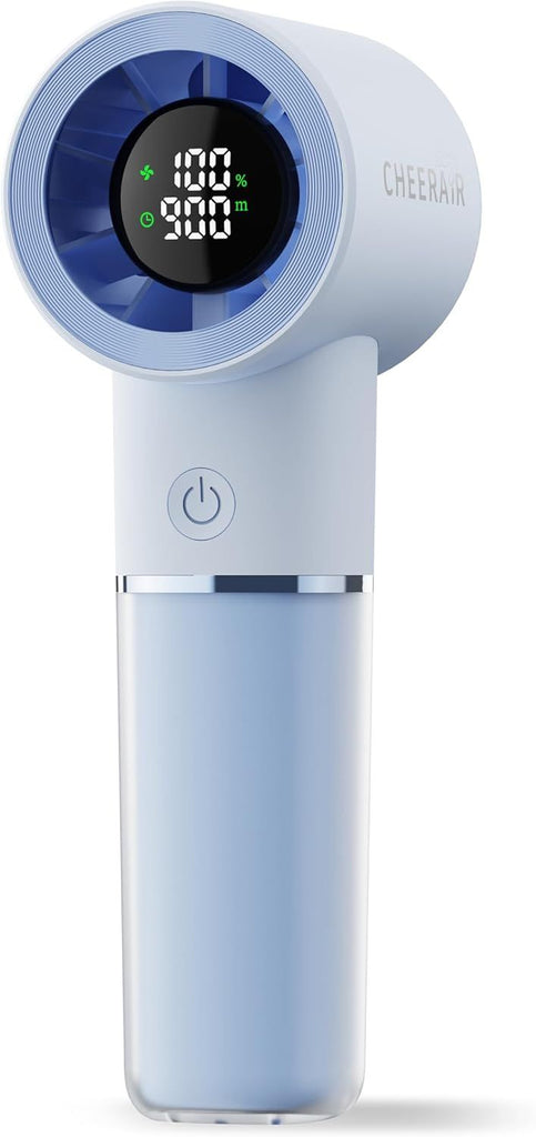 Handheld Portable Fan, 6-Speed Powerful Mini Personal Fan, Rechargeable 5000mAh Battery with Up to 15 Hours Runtime, Pocket Turbo Fan with Smart LED Display, Ideal for Travel, Camping, Makeup