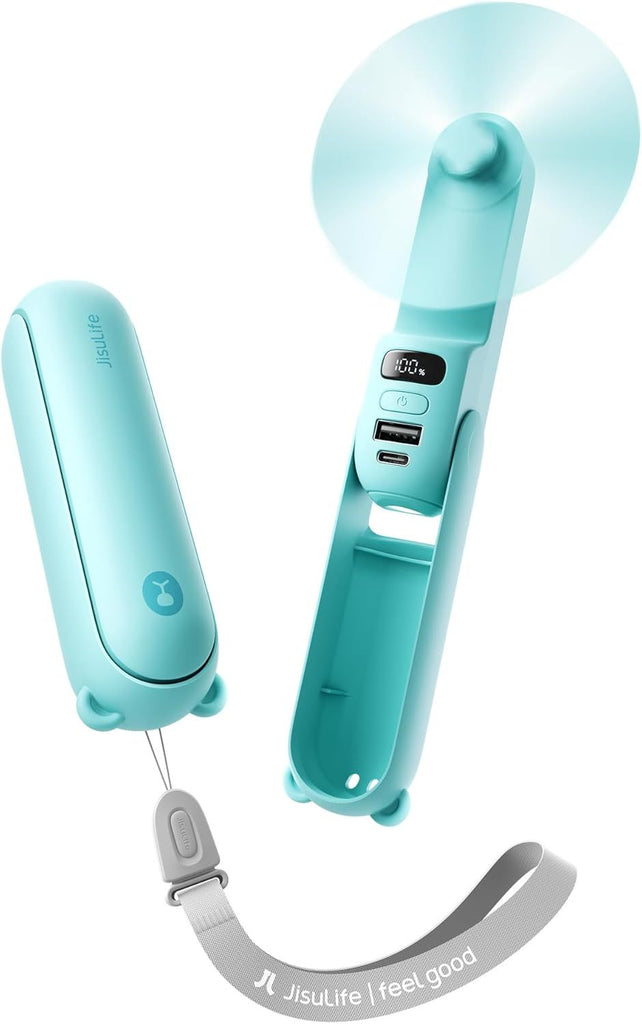 Handheld Travel Fan, Upgraded Mini Portable Fan with Up to 24 Working Hours for Long-term Outdoor Cooling, Combines Power Bank and Flashlight, Used for Summer, Cruise, Concert