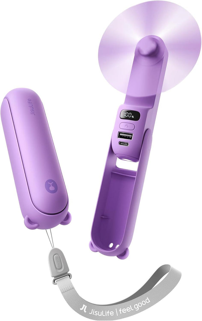 Handheld Travel Fan, Upgraded Mini Portable Fan with Up to 24 Working Hours for Long-term Outdoor Cooling, Combines Power Bank and Flashlight, Used for Summer, Cruise, Concert