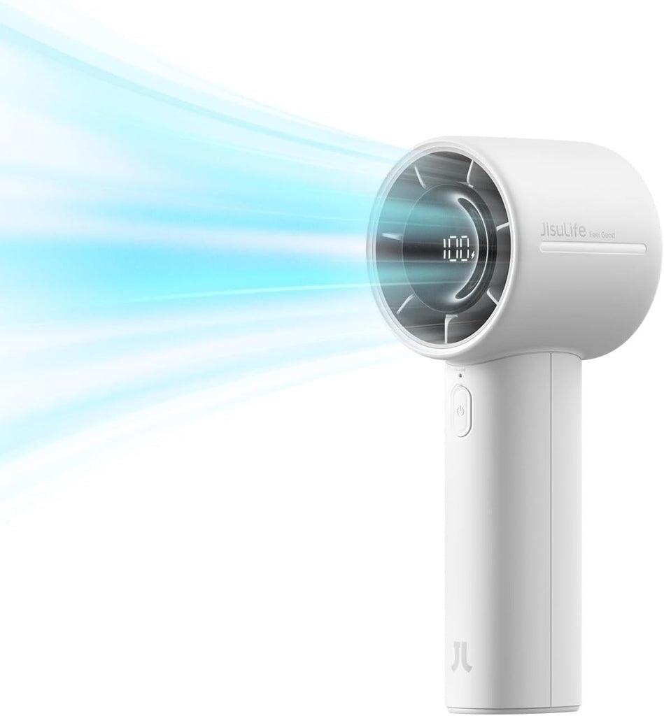 Handheld Turbo Fan, 5000mAh Rechargeable Portable Fan, Up to 28H Runtime, 5-Speed Powerful Airflow, Mini Personal Fan for Travel Outdoor Camping Beach Makeup, Gifts for Women, Men