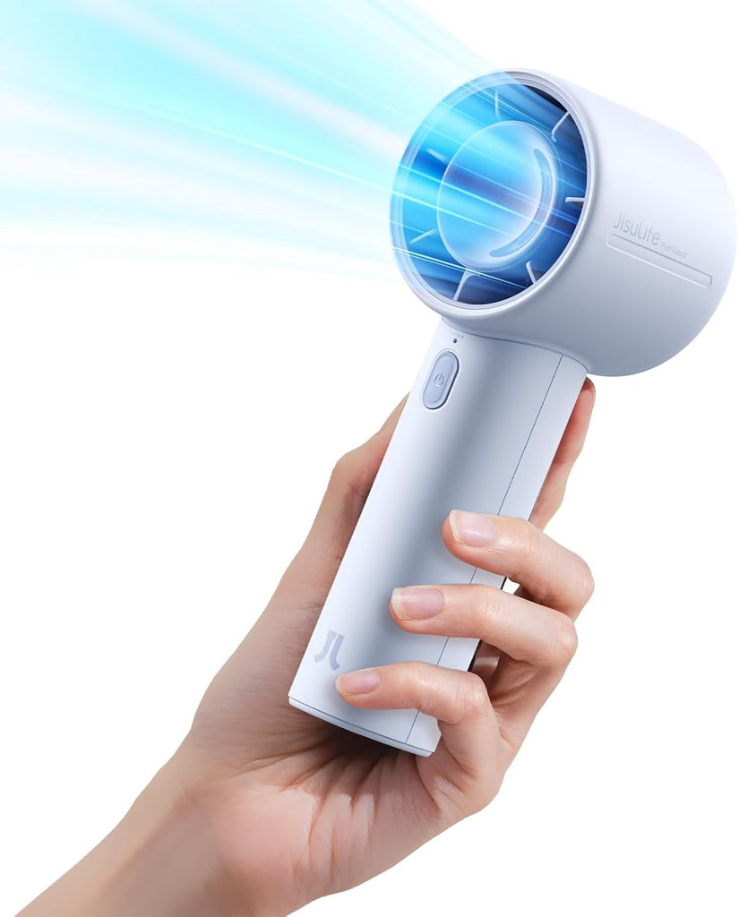 Handheld Turbo Fan, 5000mAh Rechargeable Portable Fan, Up to 28H Runtime, 5-Speed Powerful Airflow, Mini Personal Fan for Travel Outdoor Camping Beach Makeup, Gifts for Women, Men